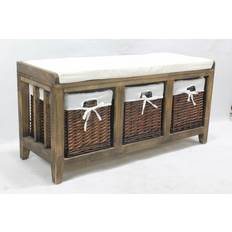 Linen Benches Home Source Lincoln Wicker Basket 2 Storage Bench