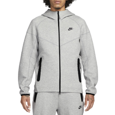 3XL Tops Nike Men's Sportswear Tech Fleece Windrunner Full Zip Hoodie - Dark Grey Heather/Black