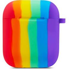 Multicoloured Headphone Accessories FoneFunShop Silicone Case Skin Compatible With Apple Airpods Hanger Pride Rainbow