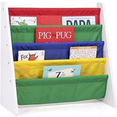 Humble Crew White/Primary Kids Book Rack Storage Bookshelf-4 Tiers