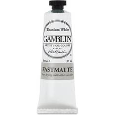 White Oil Paint Gamblin FastMatte Alkyd Oil Color Titanium White, 37 ml tube