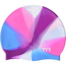 TYR Youth Tie Dye Silicone Swim Cap Pink/Purple