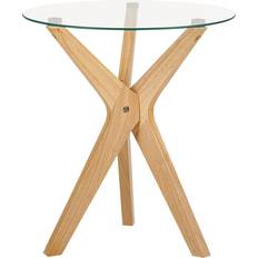 Beliani Tables Beliani Valley Transparent/Light Wood Small Table 45x45cm