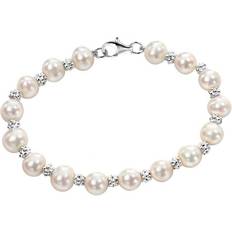 Pearl Bracelets Beginnings silver bracelet b3701w white freshwater pearl 19 bracelet
