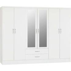Yes (Electric) Furniture SECONIQUE Nevada ‎White Gloss Wardrobe 230x183cm