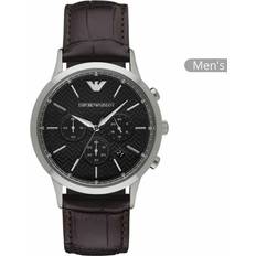 Armani Leather - Men Wrist Watches Armani Emporio Classic D Black