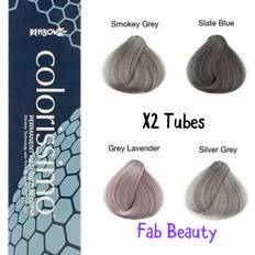 Blue Semi-Permanent Hair Dyes Renbow colorissimo-silver grey-smokey grey-slate blue-grey lavender 100ml-x2