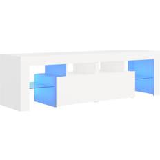 White TV Benches vidaXL Cabinet with Led Lights White TV Bench 140x40cm