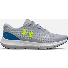 Blue Running Shoes Under Armour Girl's Youths Surge Trainers Grey/Blue Multi/Grey 4/4 years