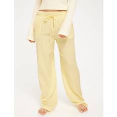 Women - Yellow Trousers Pieces Pckiara Wide-leg Trousers