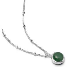 Daisy Green Aventurine Healing Stone Silver Necklace HN1001_SLV