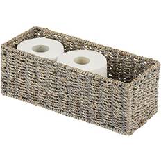 mDesign Natural Woven Seagrass Roll Holder Organizer