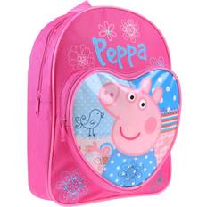 Pink School Bags Peppa Pig Kids Backpack Heart Pocket One Size