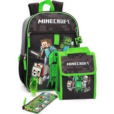 Minecraft backpack & lunch box kids 5 piece school rucksack bag set one size