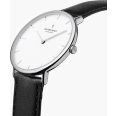 Unisex Wrist Watches Nordgreen Minimalistist Slim Silver Case White Black Vegan Leather 32mm