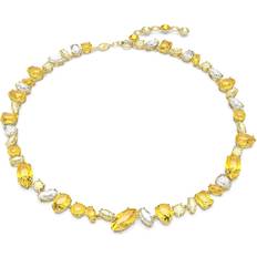 Metal Necklaces Swarovski Gema necklace, Mixed cuts, Yellow, Gold-tone plated