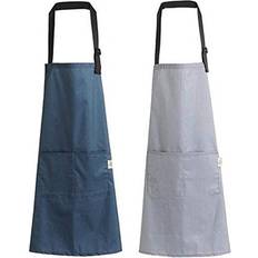 Stripes Aprons Cooking Kitchen Grey/Blue Apron Blue, Grey (75x70cm)
