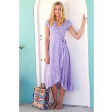 Florals - Purple Dresses Aspiga Demi Floral Print Wrap Midi Dress