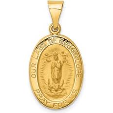 14k Yellow Gold Polished and Satin Our Lady Of Guadalupe Medal Pendant Measures 19x11mm Wide