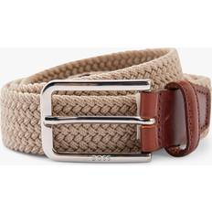 Beige - Men Belts BOSS Clorio Woven Elastic Belt