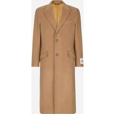 Pink Coats Dolce & Gabbana Single-breasted camel wool coat