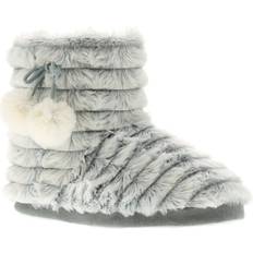 Faux Fur Slippers 5 Adults' Moonlights Roxanne Womens Ladies Slipper Boots Grey