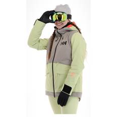 L - Outdoor Jackets - RECCO Reflector - Women Helly Hansen Women's Powchaser 2.0 Ski Jacket Green Iced Matcha Green