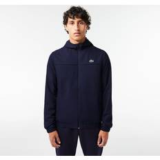 Lacoste Men - S Outerwear Lacoste Recycled Fiber Zipped Hooded Sport Jacket Navy Blue