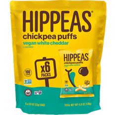 Hippeas Chickpea Puffs Vegan White Cheddar 23g 6pack