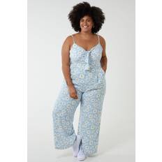 Florals - Women Jumpsuits & Overalls Blue Vanilla Daisy Print Tie Front Jumpsuit 1820