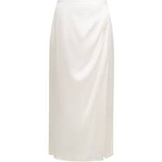 White - Women Skirts French Connection Inu Satin Midi Skirt
