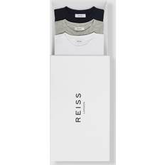Reiss Kids' Bless Crew Neck Cotton T-Shirt, Pack of 3, White/Grey/Black