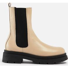 Beige Chelsea Boots Dune Palmz Leather Chelsea Boots White