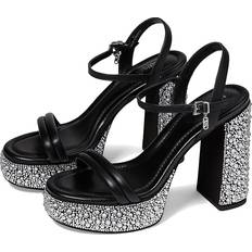 Michael Kors Women Heeled Sandals Michael Kors MK Laci Embellished Leather Platform Sandal Black