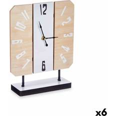 Gift Decor White Metal MDF Wood Table Clock