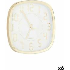 Gift Decor Squared Golden Glass Units Wall Clock