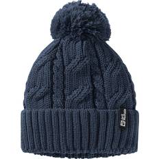 Jack Wolfskin Men Accessories Jack Wolfskin One Size, Night Blue Unisex Pompom Cable Knitted Cosy One Beanie Hat