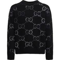 Gucci Women Clothing Gucci Interlocking Gg Jacquard Wool Sweater Mens Black