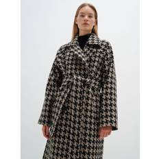 InWear Coats InWear Ianna Relaxed Fit Houndstooth Trench Coat, Beige/Black