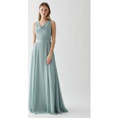 Coast Georgette Cowl Bridesmaid Maxi Dress With Removable Belt Sage