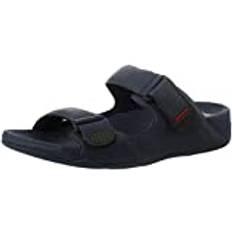 Fitflop Men Shoes Fitflop Men's Gogh Moc Leather Slide Sandal, Blue Midnight Navy 399
