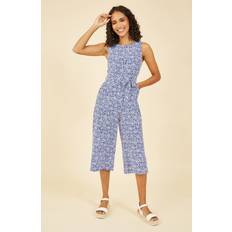 Florals - Women Jumpsuits & Overalls Yumi Blue Ditsy Floral Print Culotte Jumpsuit
