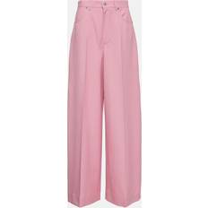 Gucci Trousers Gucci Pleated wool wide-leg pants pink