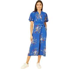 Florals - Women Jumpsuits & Overalls Yumi Blue Floral Print Jumpsuit With Angel Sleeves