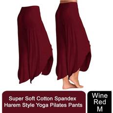 Aquarius Super Soft Cotton Spandex Harem Style Yoga Pilates Pants Red