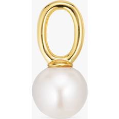 White Earrings Sif Jakobs Jewellery Freshwater Pearl Hoop Charm, Gold