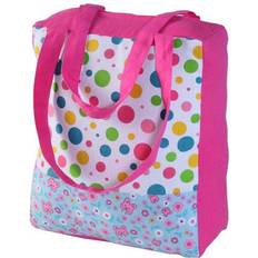 Top Handle Fabric Tote Bags Homescapes 36 x 43 x 11 cm Cotton Multi Dots & Butterflies Design Shopping Bag