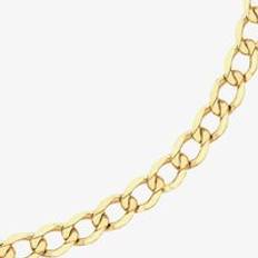 Women Necklaces 9ct 3.9mm Diamond Cut Flat Curb Chain 1.13.1145 Gold