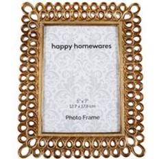 Gold Photo Frames Happy Homewares Traditionally Styled Shiny Rustic Gold Resin Photo Frame