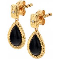 Onyx Earrings Hot Diamonds Black Onyx Oval Earrings DE738